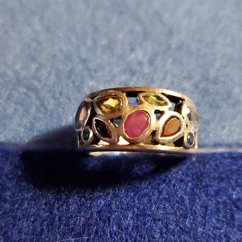 Sterling Silver 925 Multi-Stone Ring